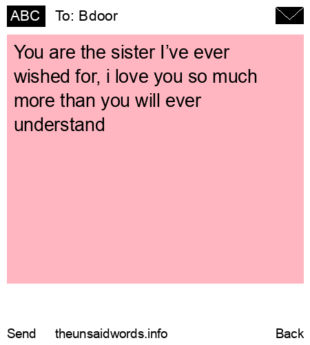 unsent message to Bdoor
