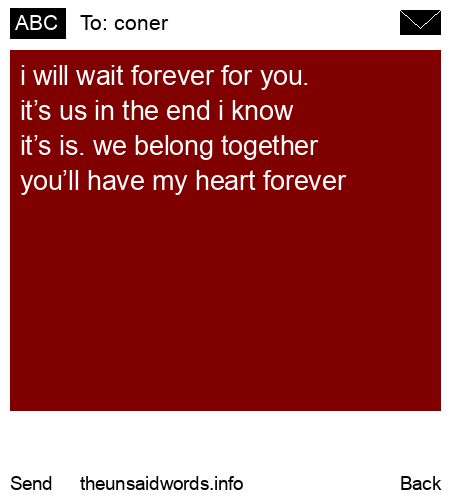 unsent message to coner