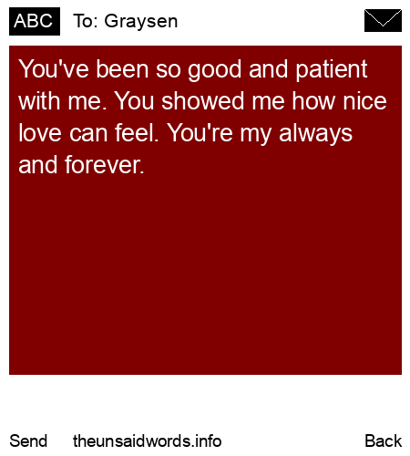 unsent message to Graysen