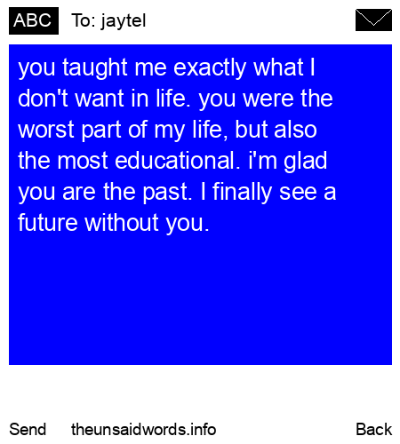 unsent message to jaytel
