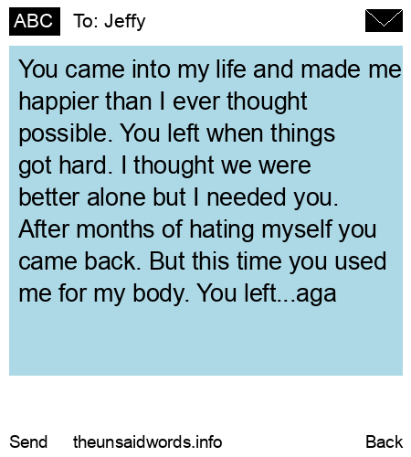 unsent message to Jeffy