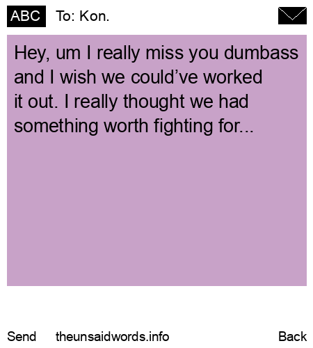 unsent message to Kon.