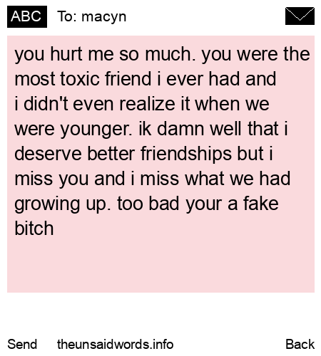 unsent message to macyn