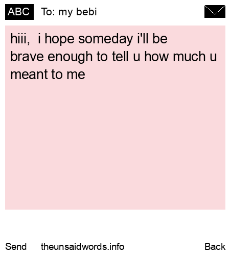 unsent message to my bebi