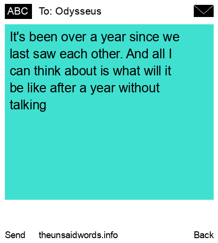 unsent message to Odysseus