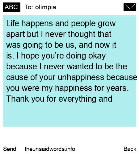 unsent message to olimpia
