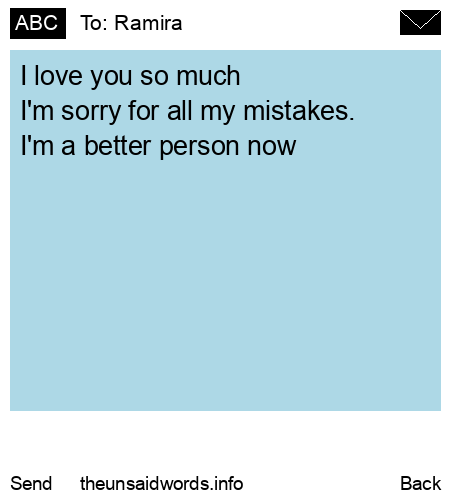 unsent message to Ramira