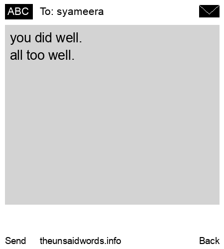 unsent message to syameera