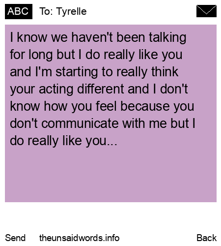 unsent message to Tyrelle