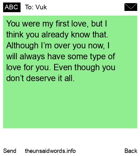 unsent message to Vuk