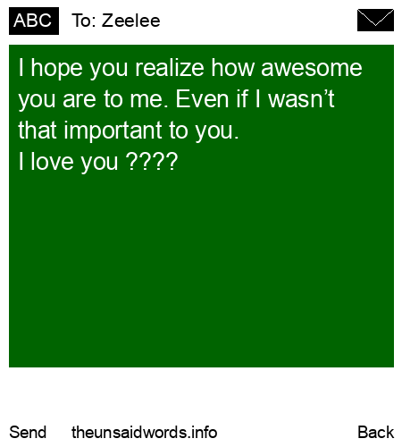 unsent message to Zeelee