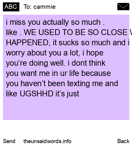 unsent message to cammie