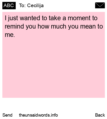 unsent message to Cecilija 