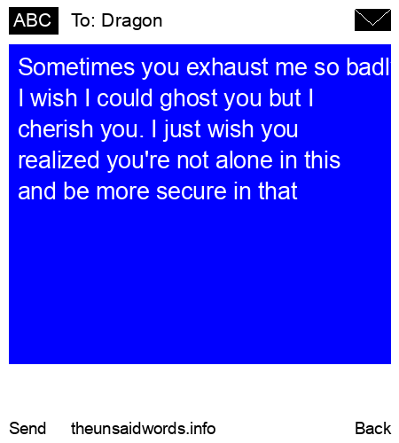 unsent message to Dragon