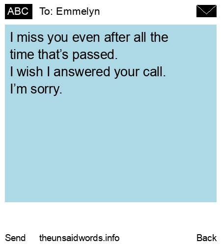 unsent message to Emmelyn