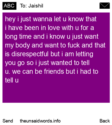 unsent message to Jaishil
