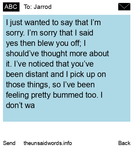 unsent message to Jarrod