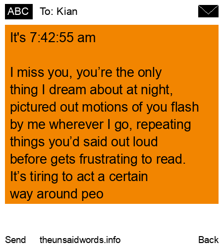unsent message to Kian