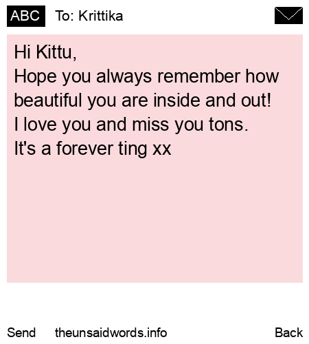 unsent message to Krittika