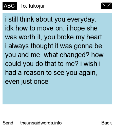 unsent message to lukojur