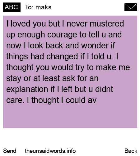 unsent message to maks