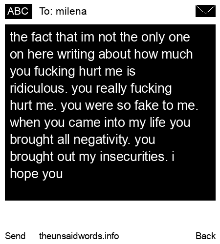 unsent message to milena