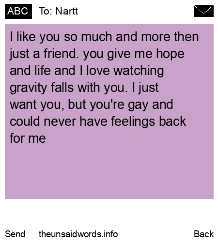 unsent message to Nartt