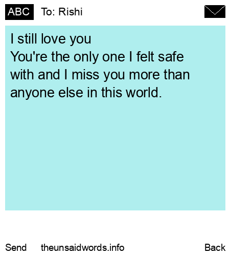 unsent message to Rishi