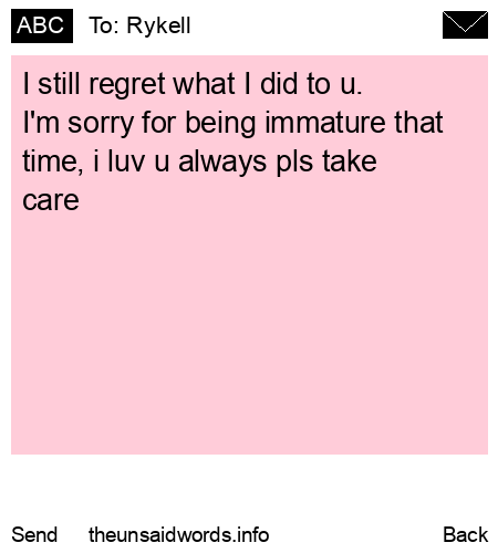 unsent message to Rykell