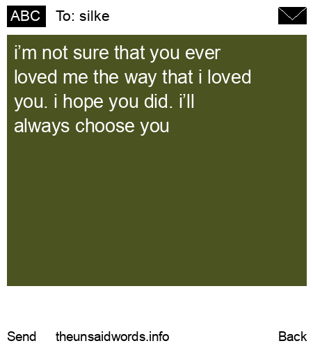 unsent message to silke