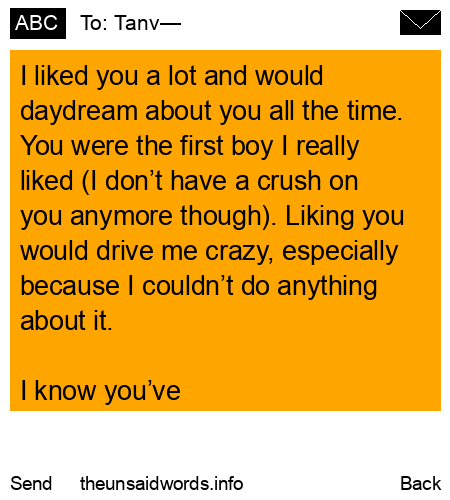 unsent message to Tanv—