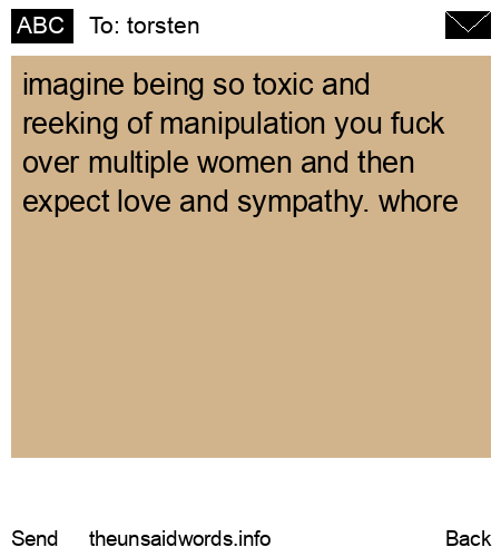 unsent message to torsten