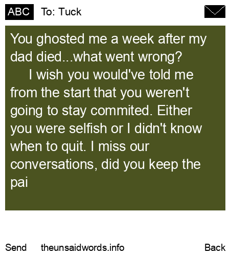 unsent message to Tuck