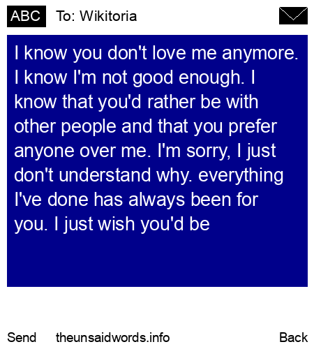 unsent message to Wikitoria