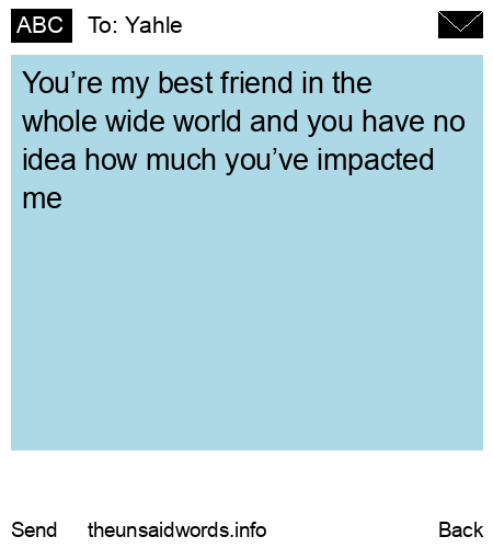 unsent message to Yahle
