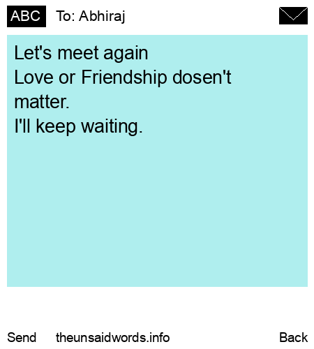 unsent message to Abhiraj