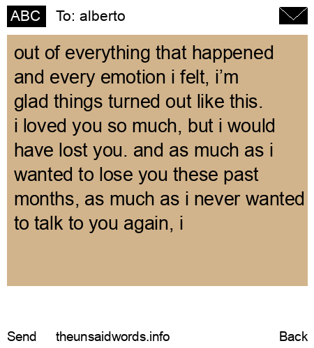 unsent message to alberto