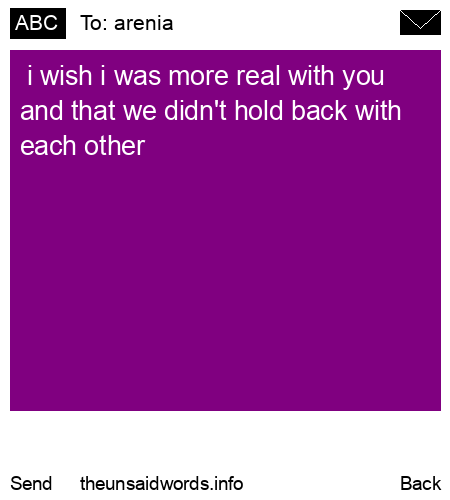 unsent message to arenia 
