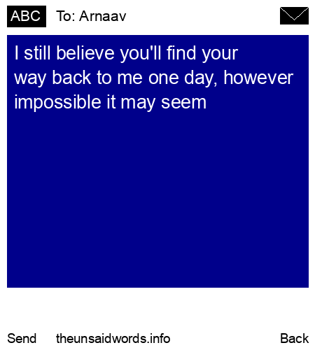 unsent message to Arnaav