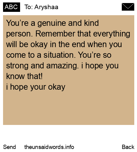 unsent message to Aryshaa