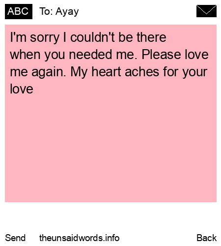 unsent message to Ayay