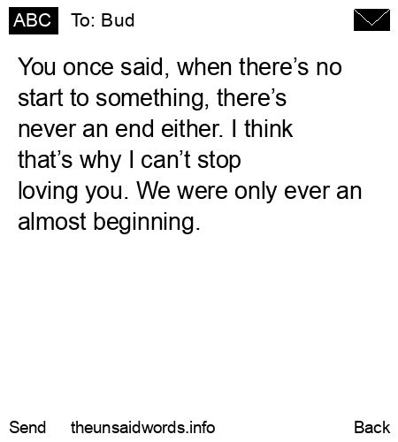 unsent message to Bud