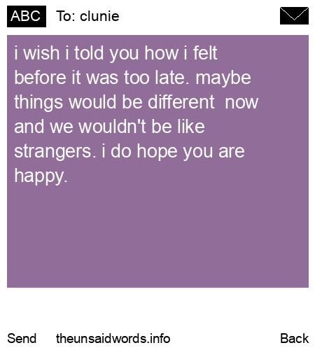 unsent message to clunie