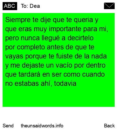unsent message to Dea