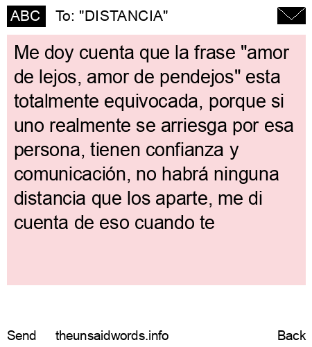 unsent message to "DISTANCIA"