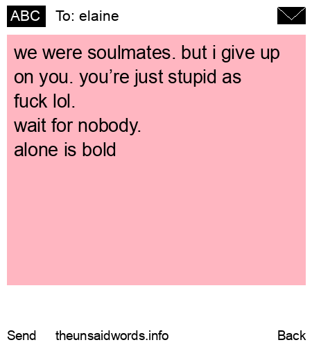 unsent message to elaine