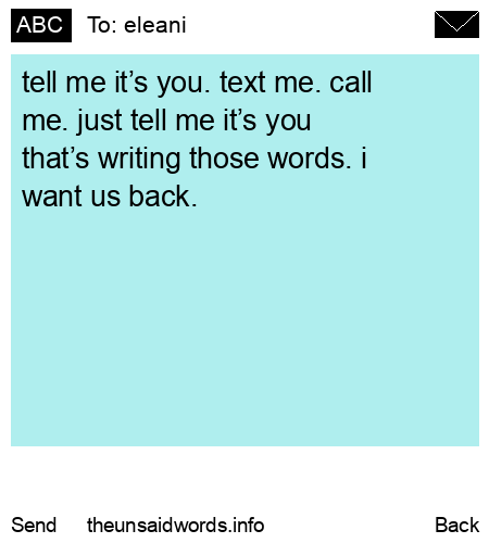unsent message to eleani