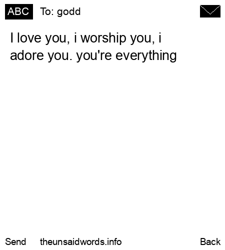 unsent message to godd