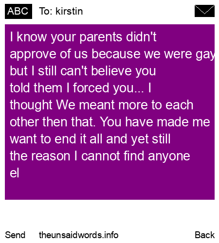 unsent message to kirstin