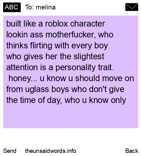unsent message to melina